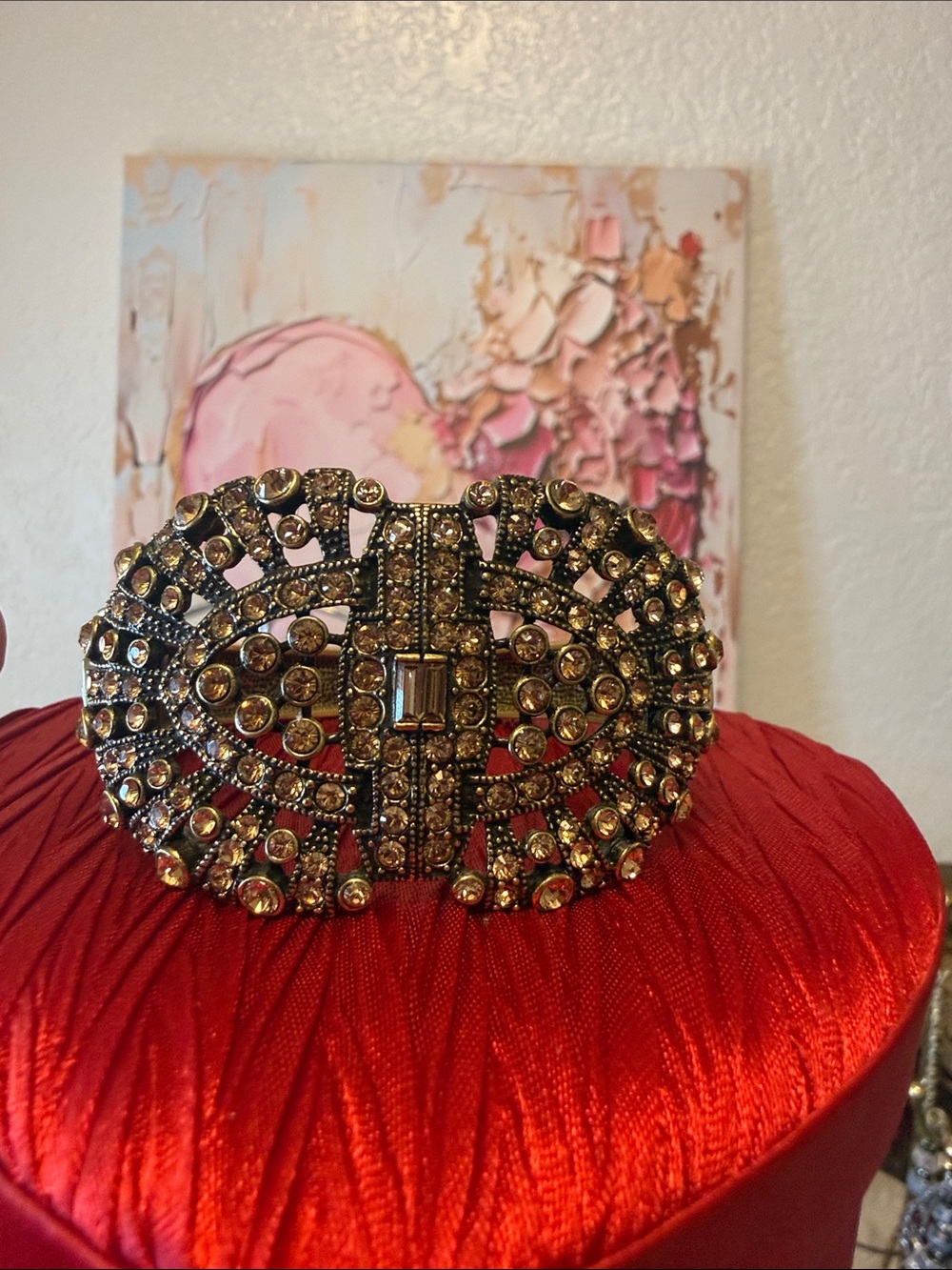 Heidi Daus Gold-Tone Crystal Embellished Statement Belt Buckle